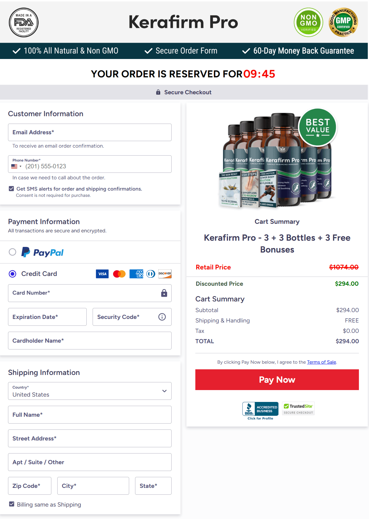KeraFirm Pro-Secure-Checkout Page